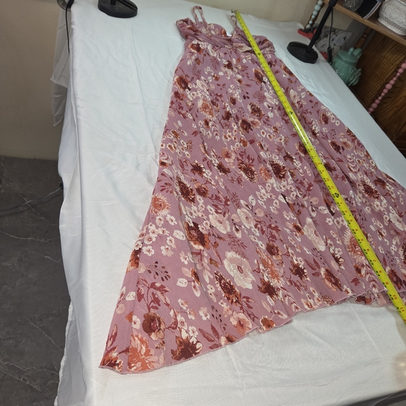 NWT Eyeshadow Pink Floral Plisse Twist Front Midi Dress. PPCP - Picture 8 of 13